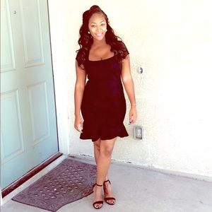 Black fitted dress; worn once.